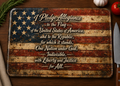 Vintage American Flag Pledge Glass Cutting Board
