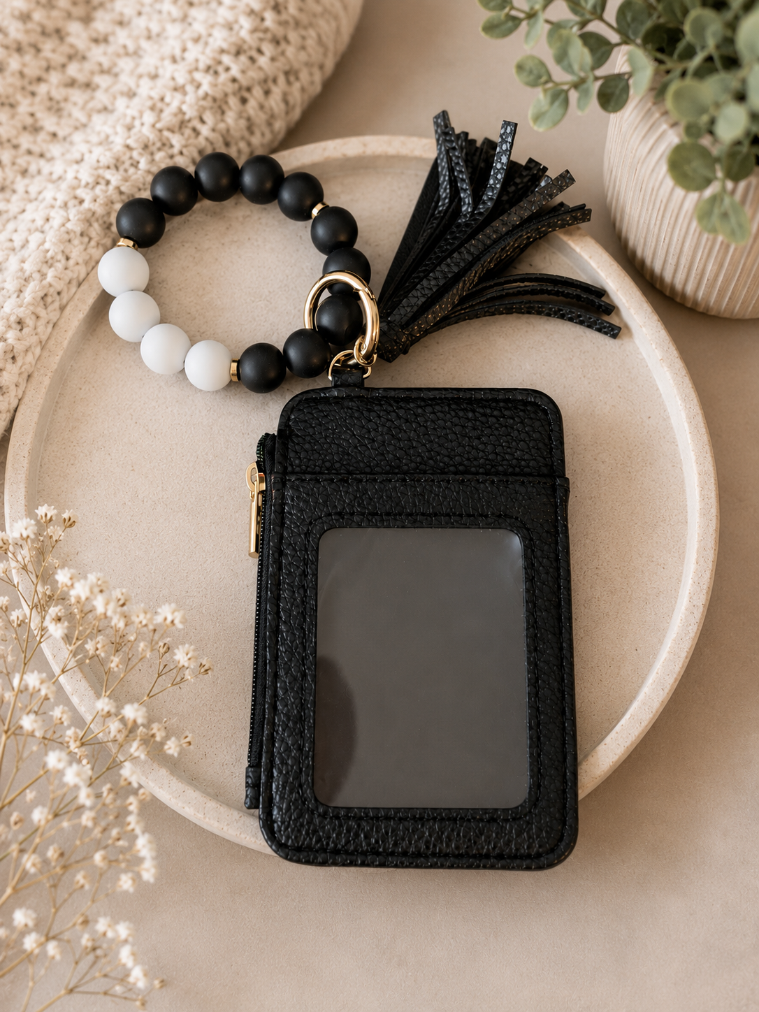 Beaded Keychain Wallet Wristlet
