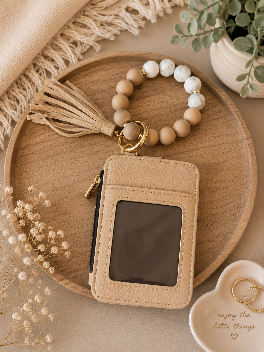 Beaded Keychain Wallet Wristlet
