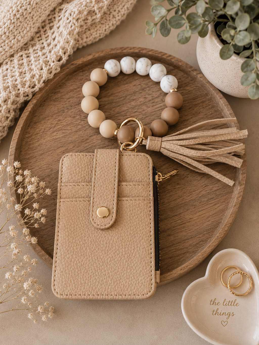 Beaded Keychain Wallet Wristlet