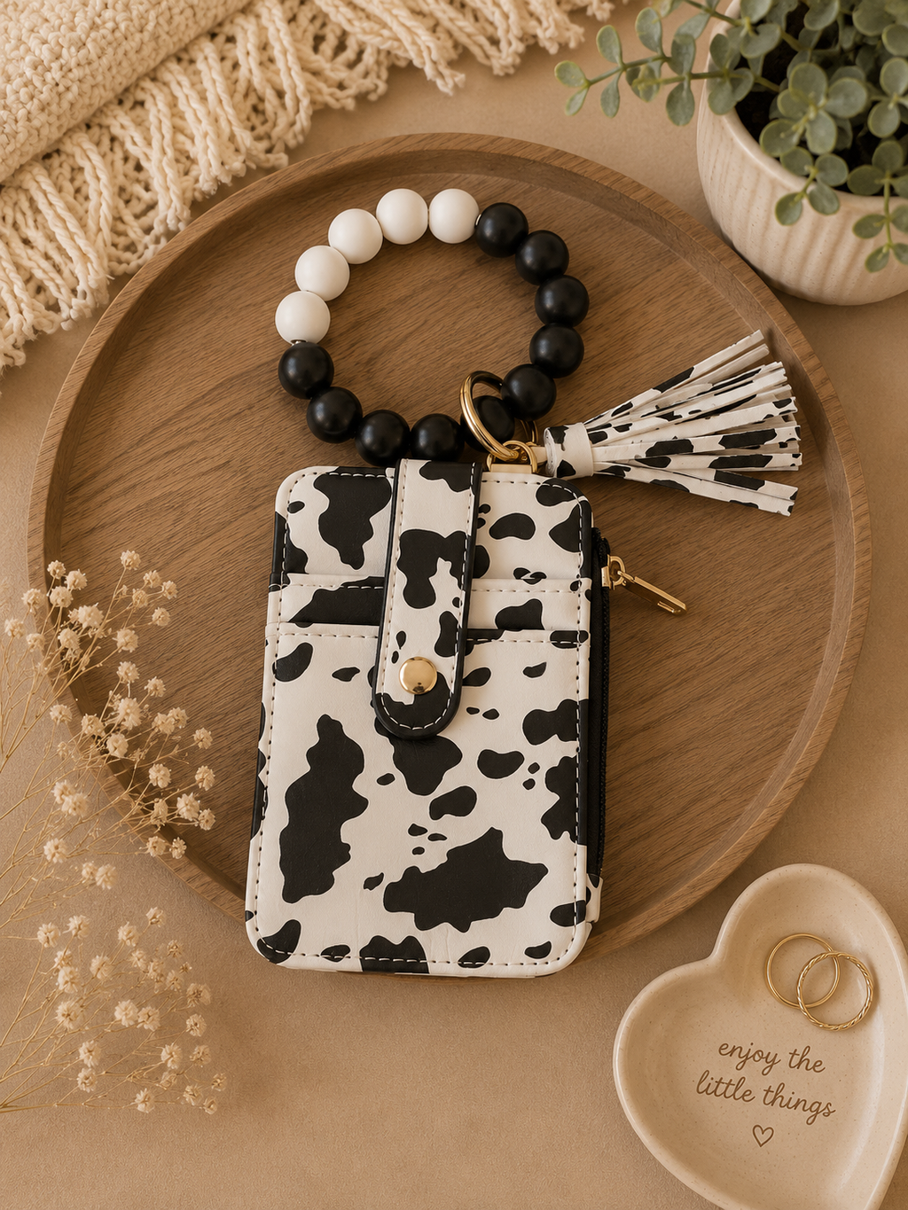 Beaded Keychain Wallet Wristlet