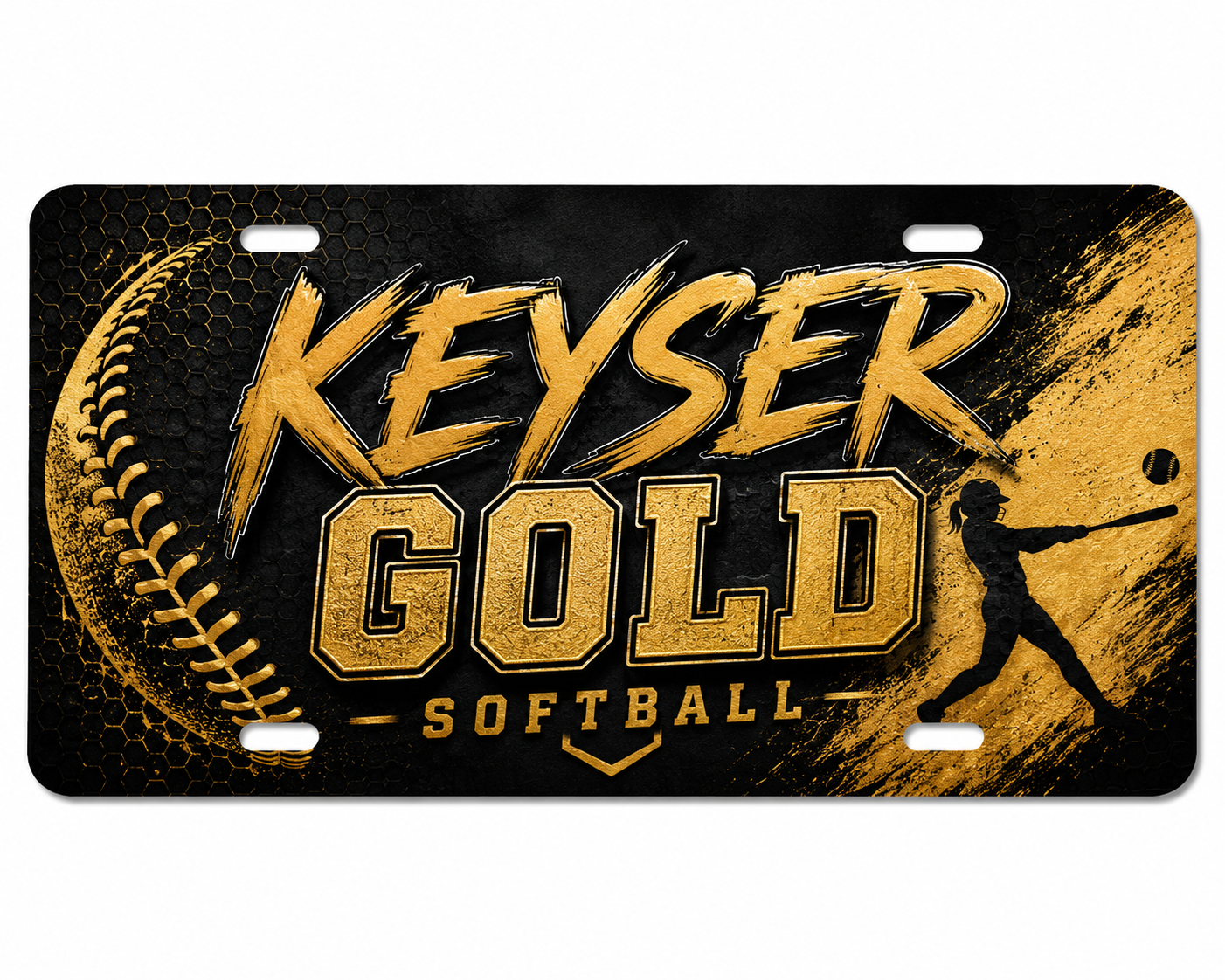 Keyser Gold Softball License Plate
