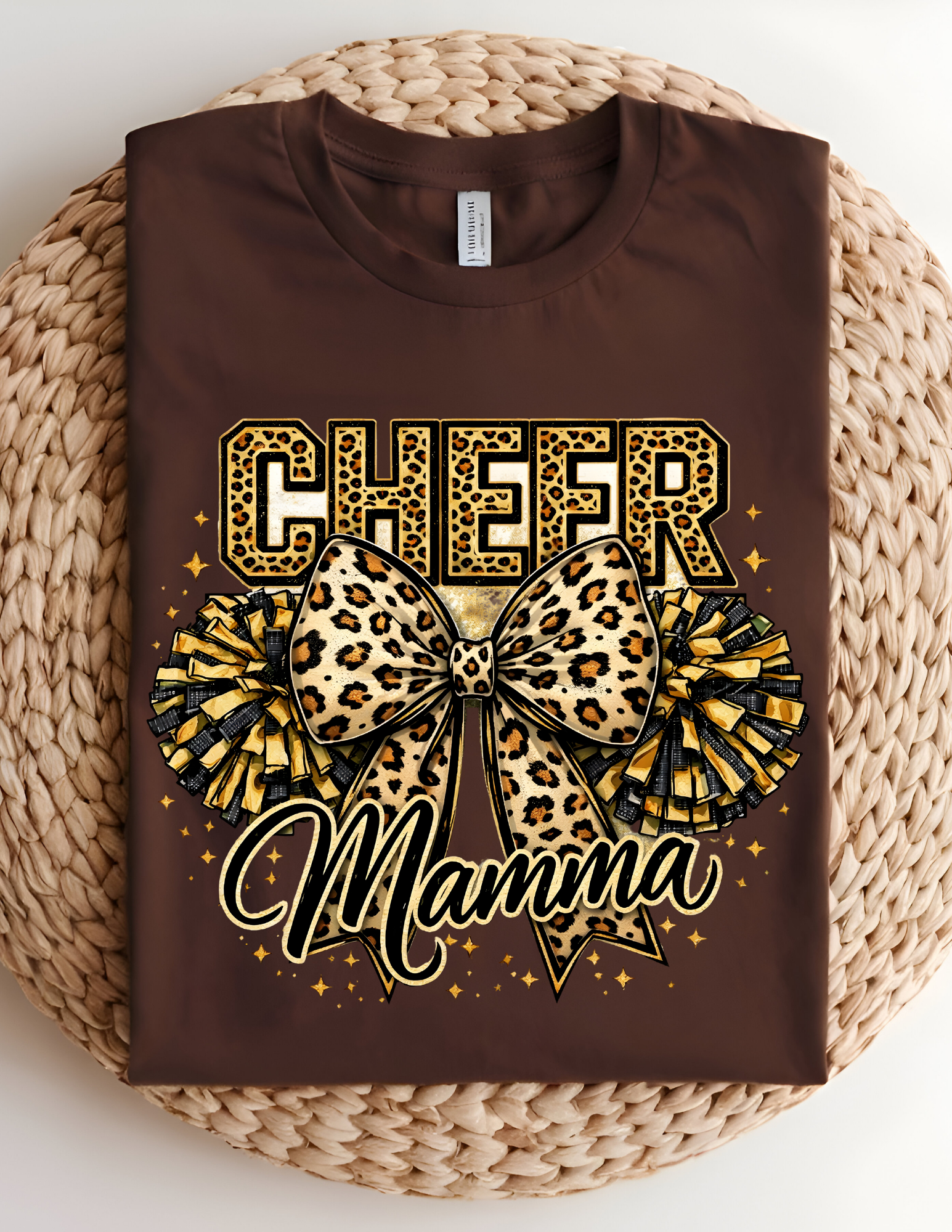 Leopard Cheer Mamma Graphic Tee