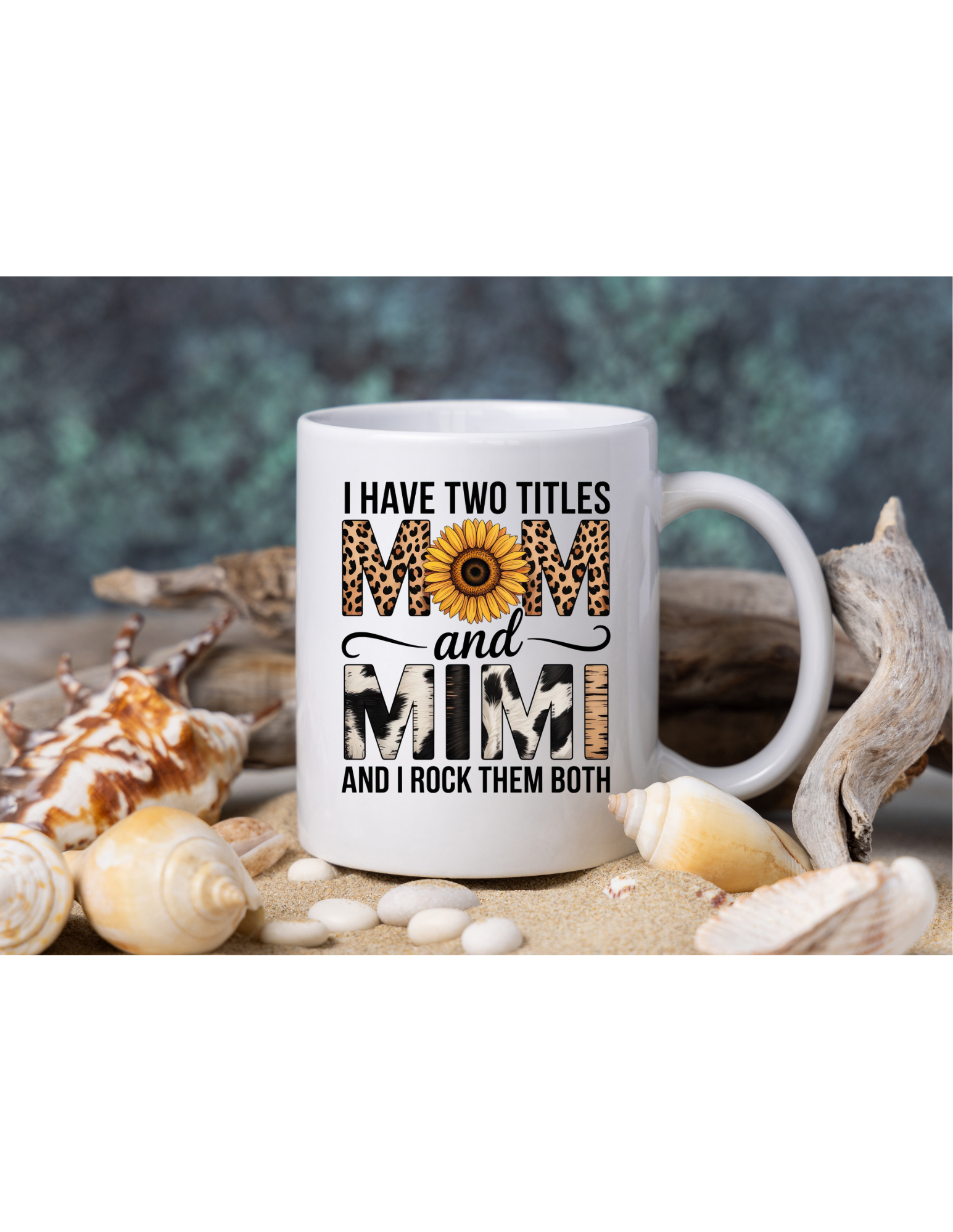 Mom & Mimi Leopard Sunflower 12oz Coffee Mug
