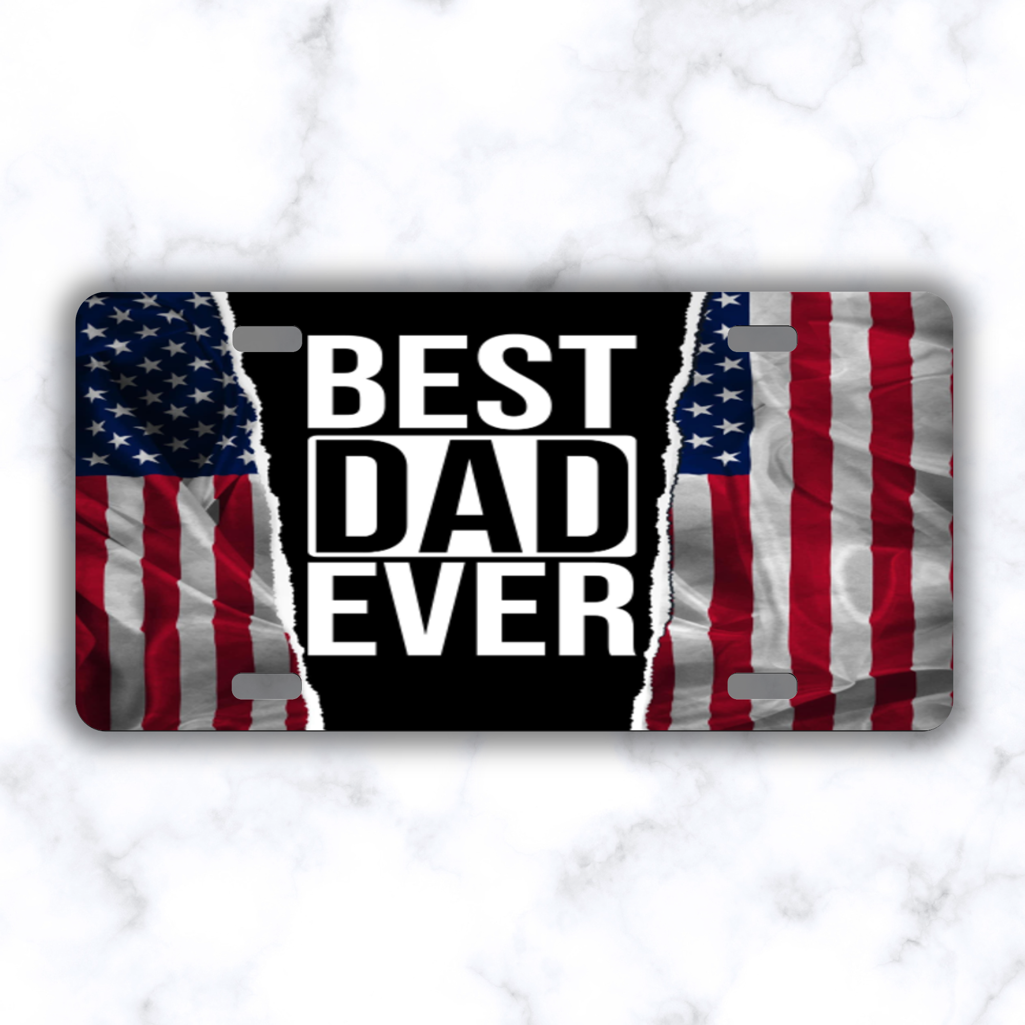 Best Dad Ever Patriotic License Plate