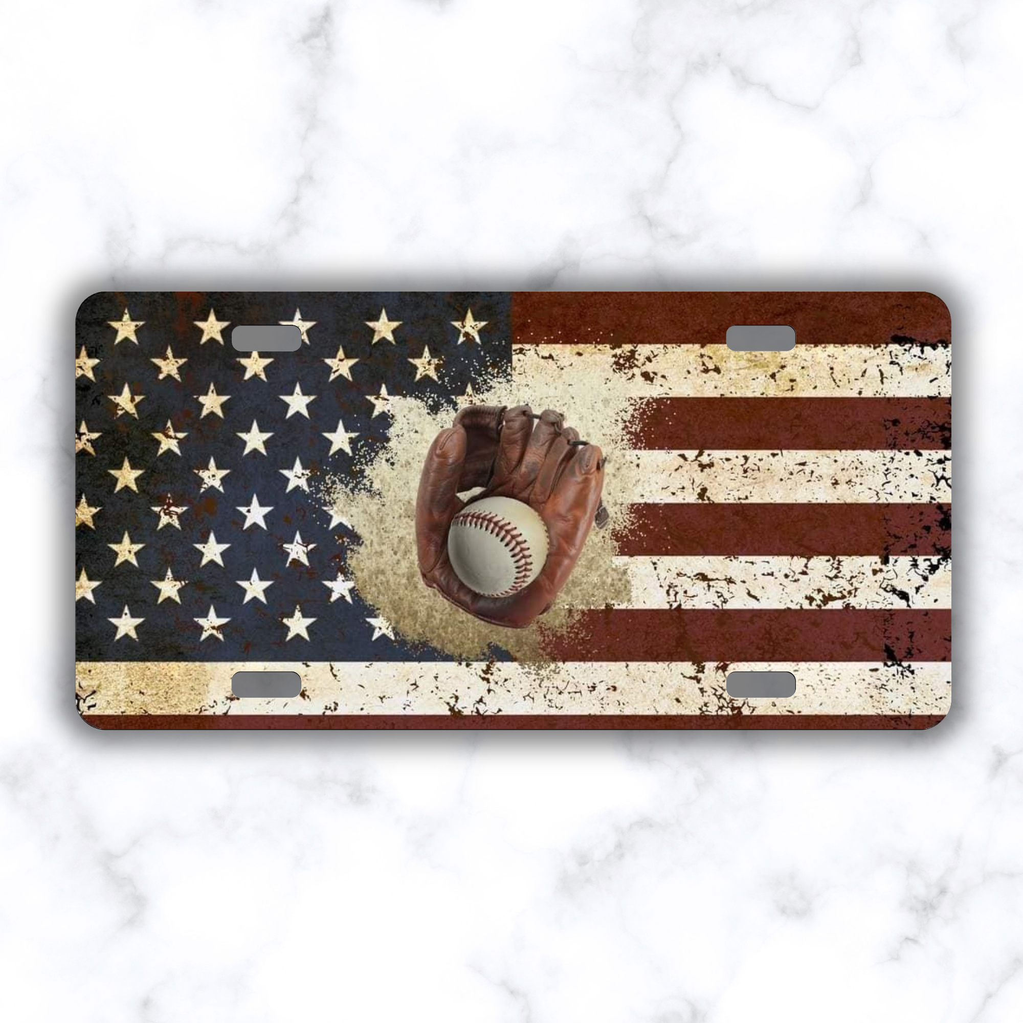 Vintage American Baseball License Plate