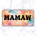 Tropical Mamaw Floral License Plate