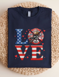 LOVE Firefighter Patriotic Tee