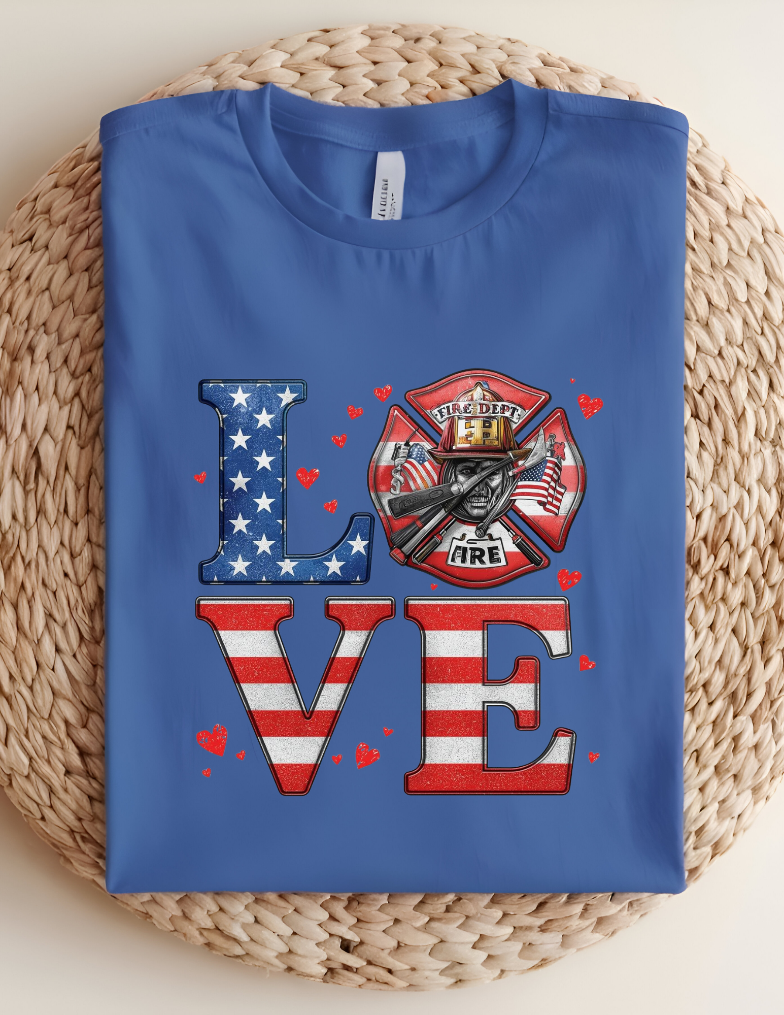 LOVE Firefighter Patriotic Tee