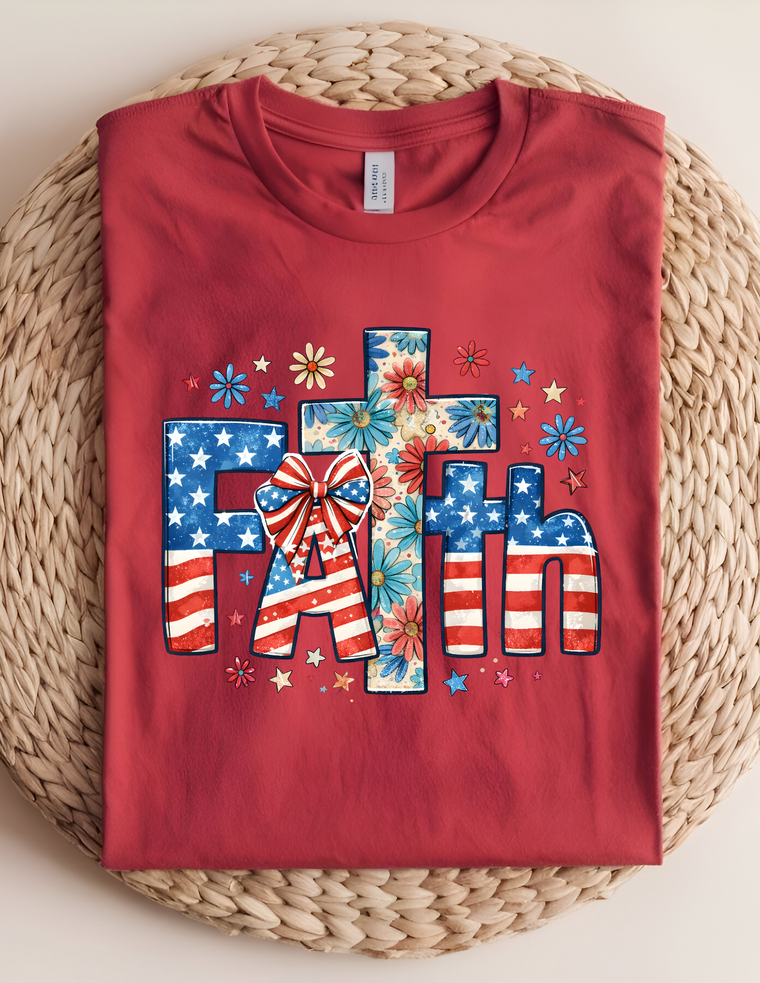 Patriotic Floral Faith Tee