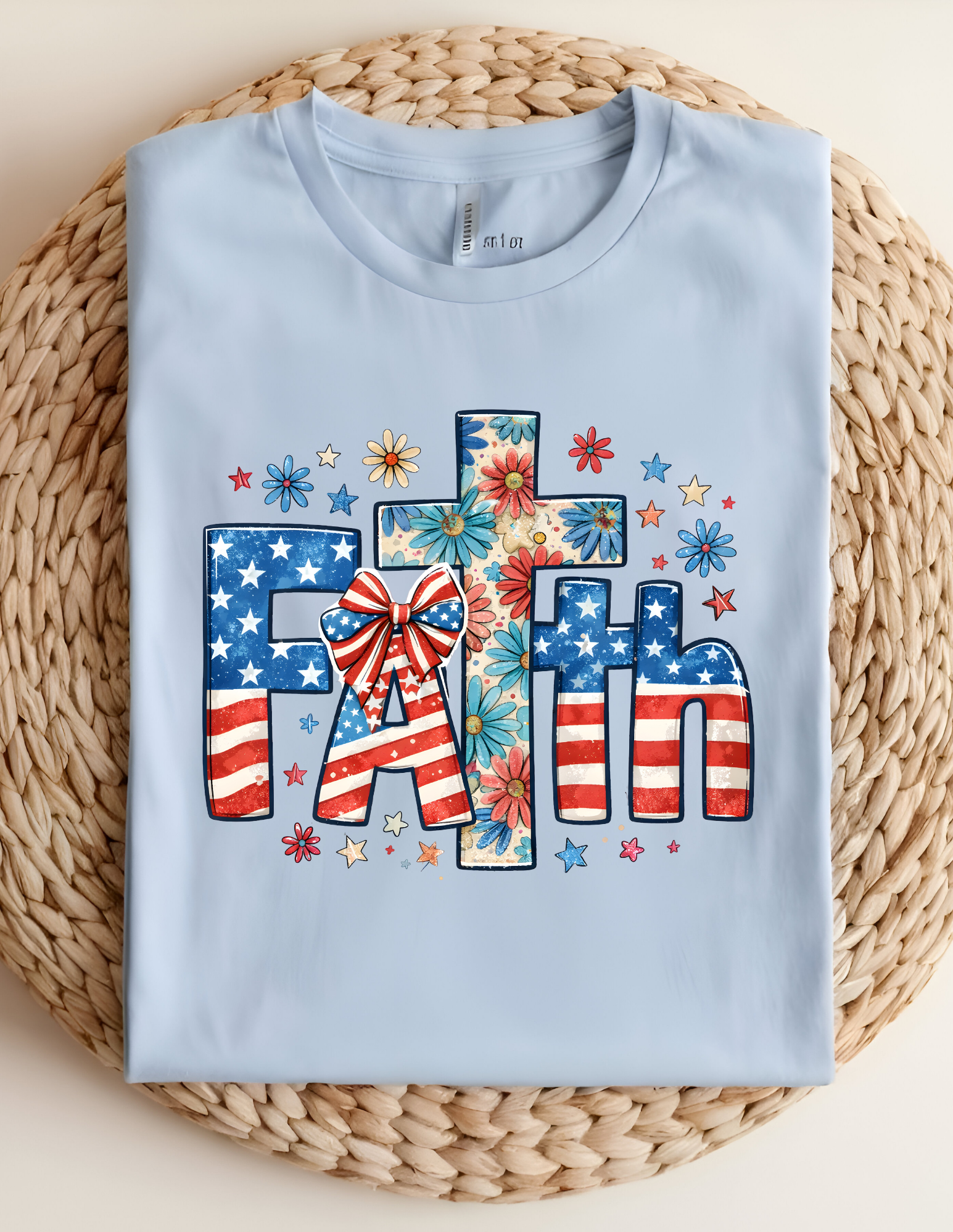 Patriotic Floral Faith Tee