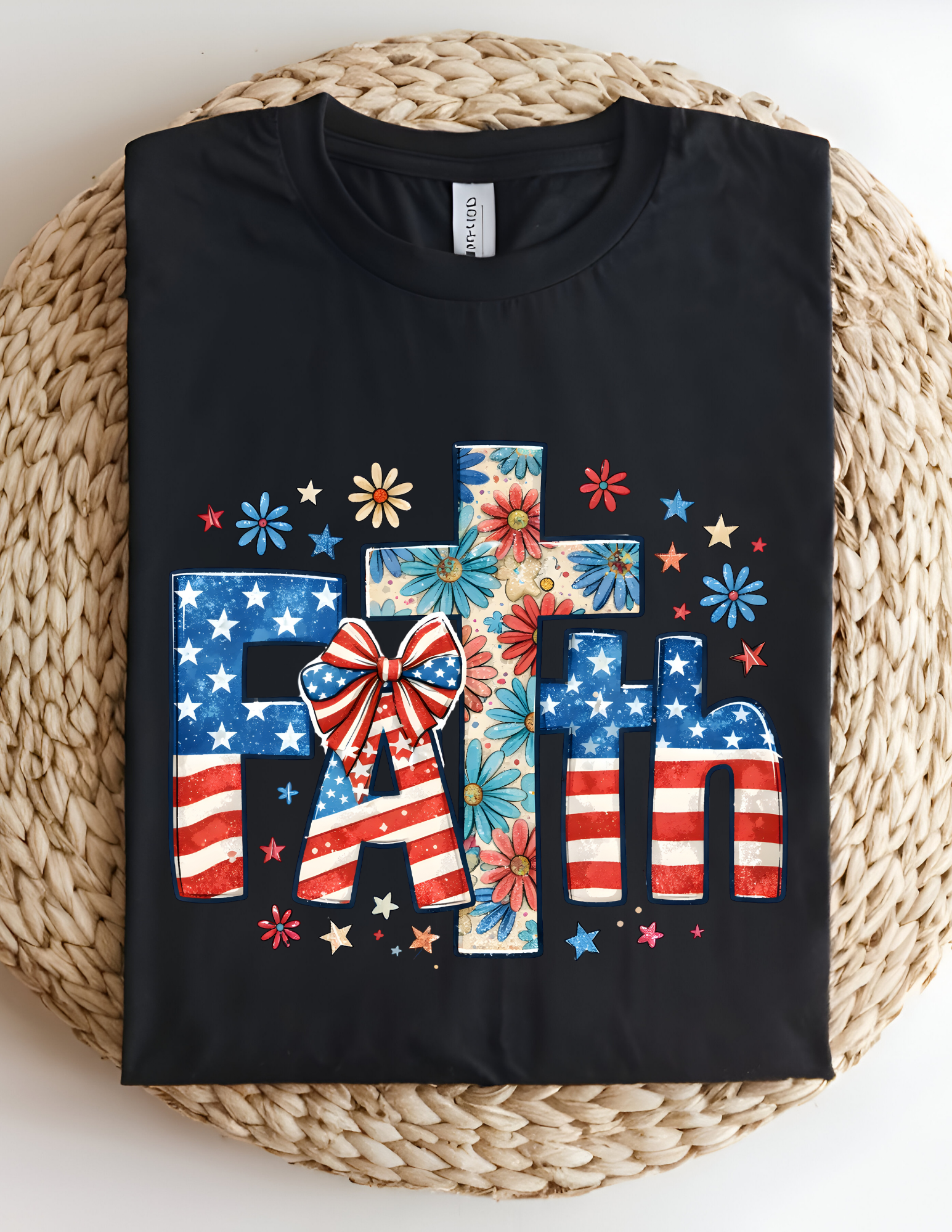 Patriotic Floral Faith Tee