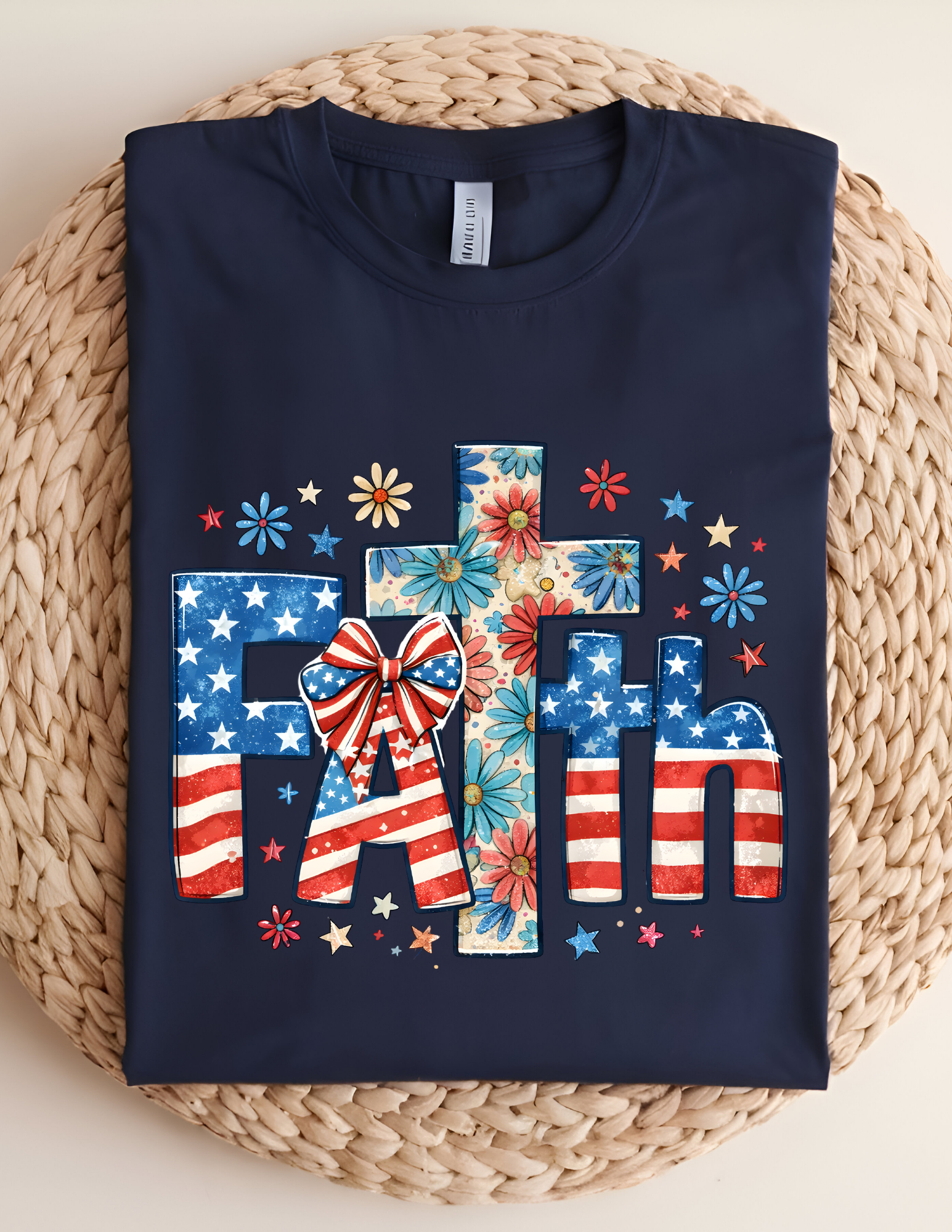 Patriotic Floral Faith Tee