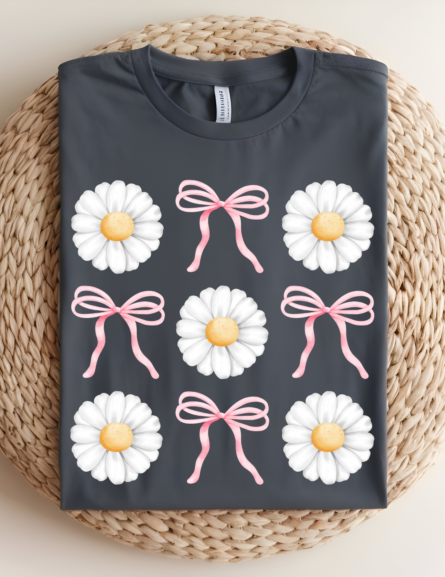 Daisy & Bow Pattern Graphic Tee