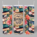 “Easily Distracted by Books” Floral Tumbler 📚🌸