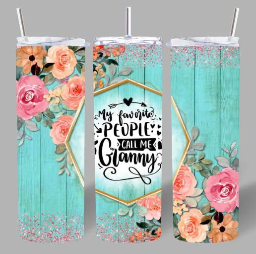 “My Favorite People Call Me Grammy” Floral Tumbler 💐💖