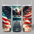 American Eagle Semi Truck Tumbler 🇺🇸🦅
