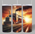 Sunset Hauler Semi Truck Tumbler 🌅🚛