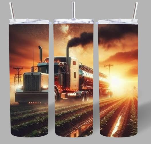 Sunset Hauler Semi Truck Tumbler 🌅🚛
