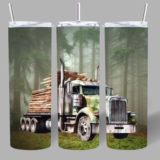 Logging Truck Forest Scene Tumbler 🌲🚛