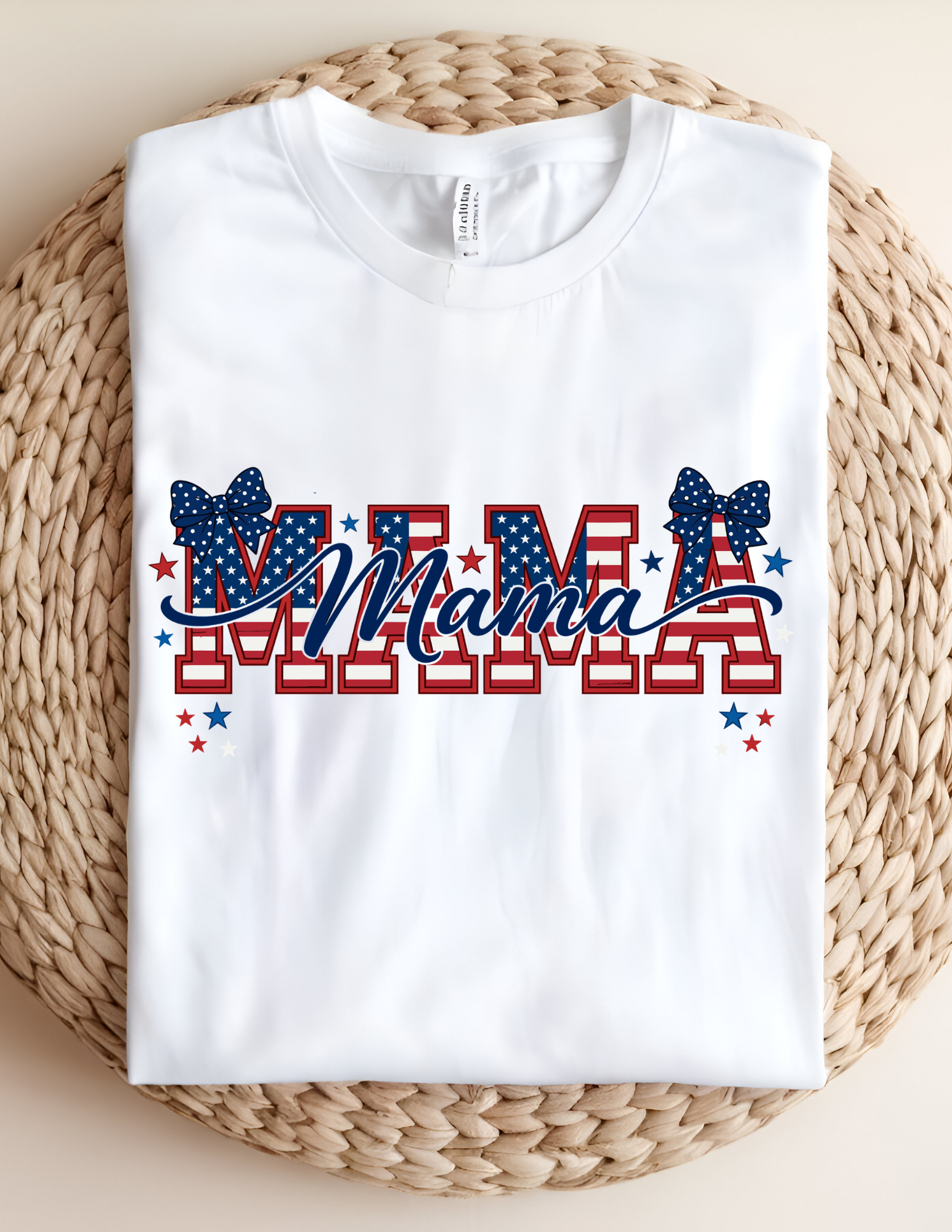 Mama Patriotic Bow Tee