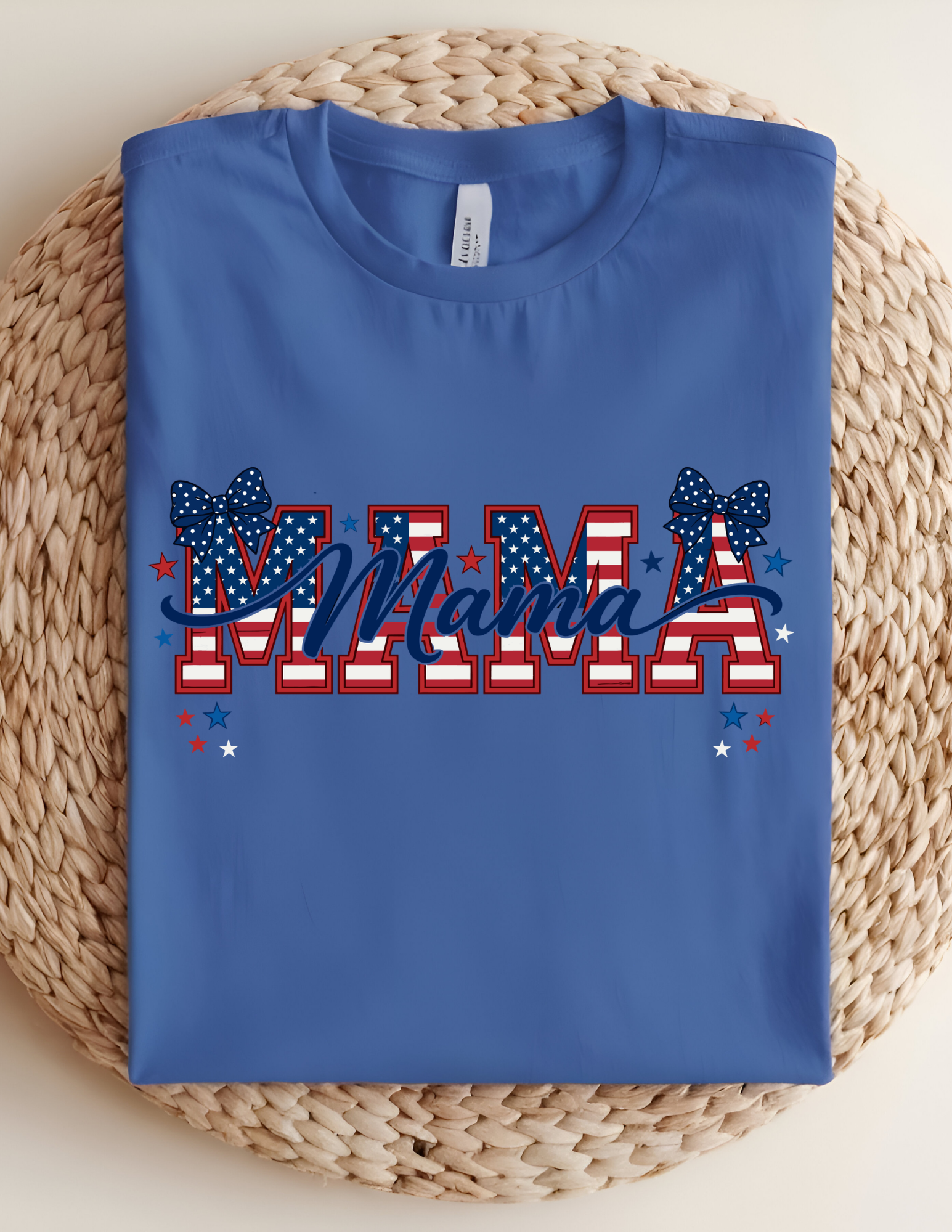 Mama Patriotic Bow Tee