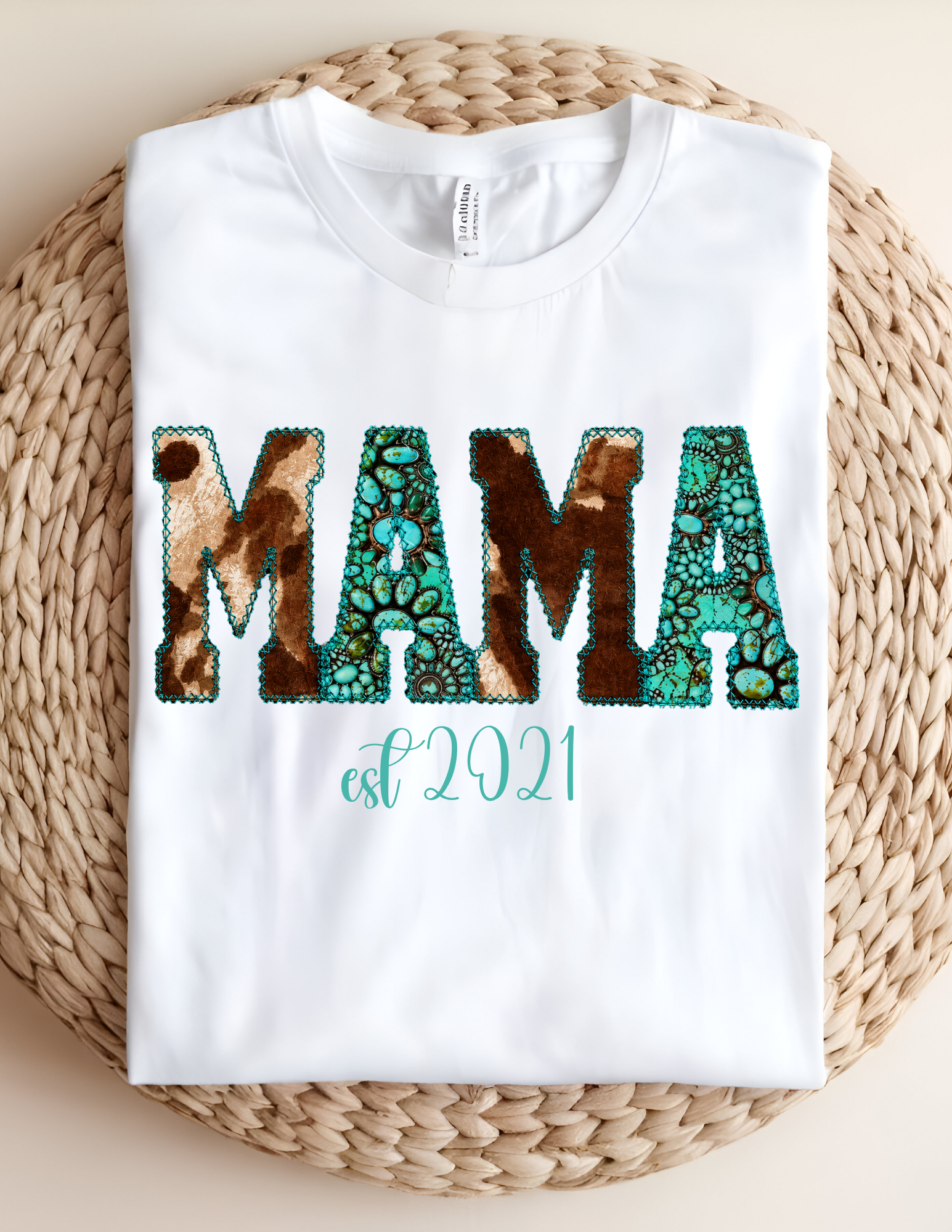 Western Turquoise Mama Tee