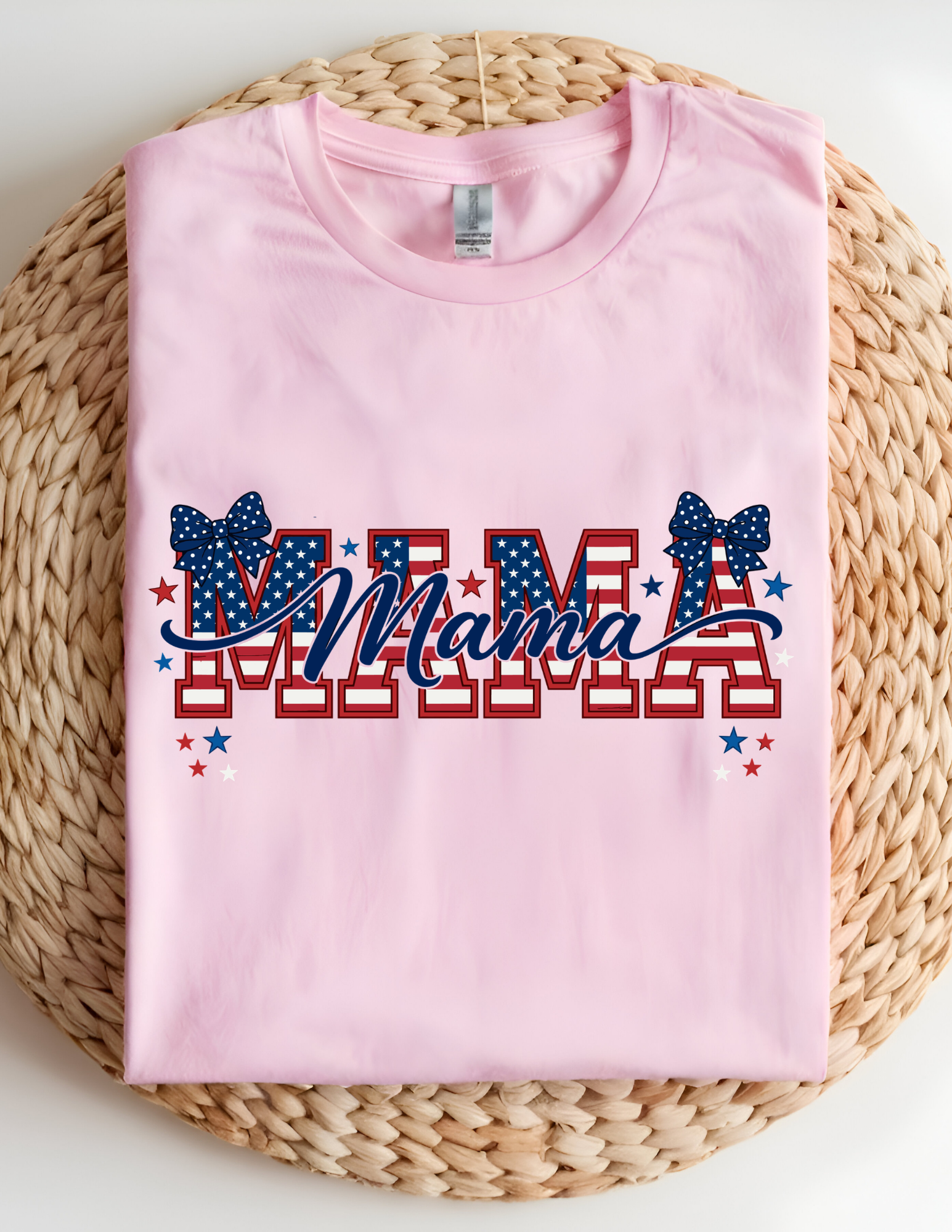 Mama Patriotic Bow Tee