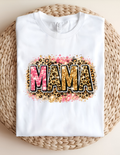 Pink Glitter Leopard Mama Tee