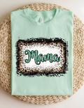Distressed Leopard Mama Script Tee