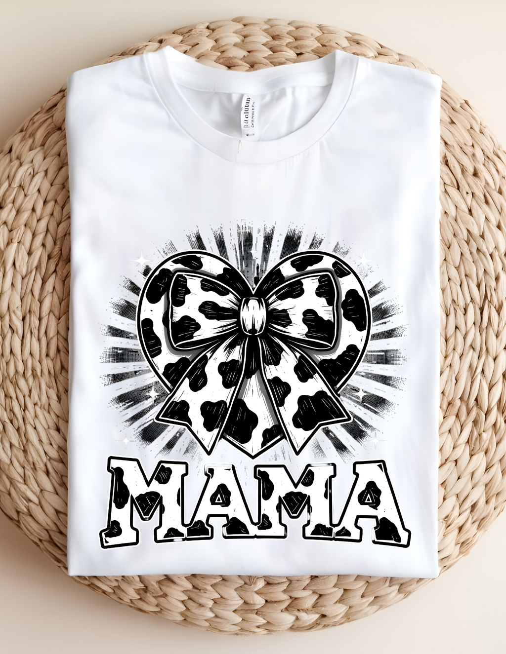 Cow Print Bow “MAMA” Graphic Tee