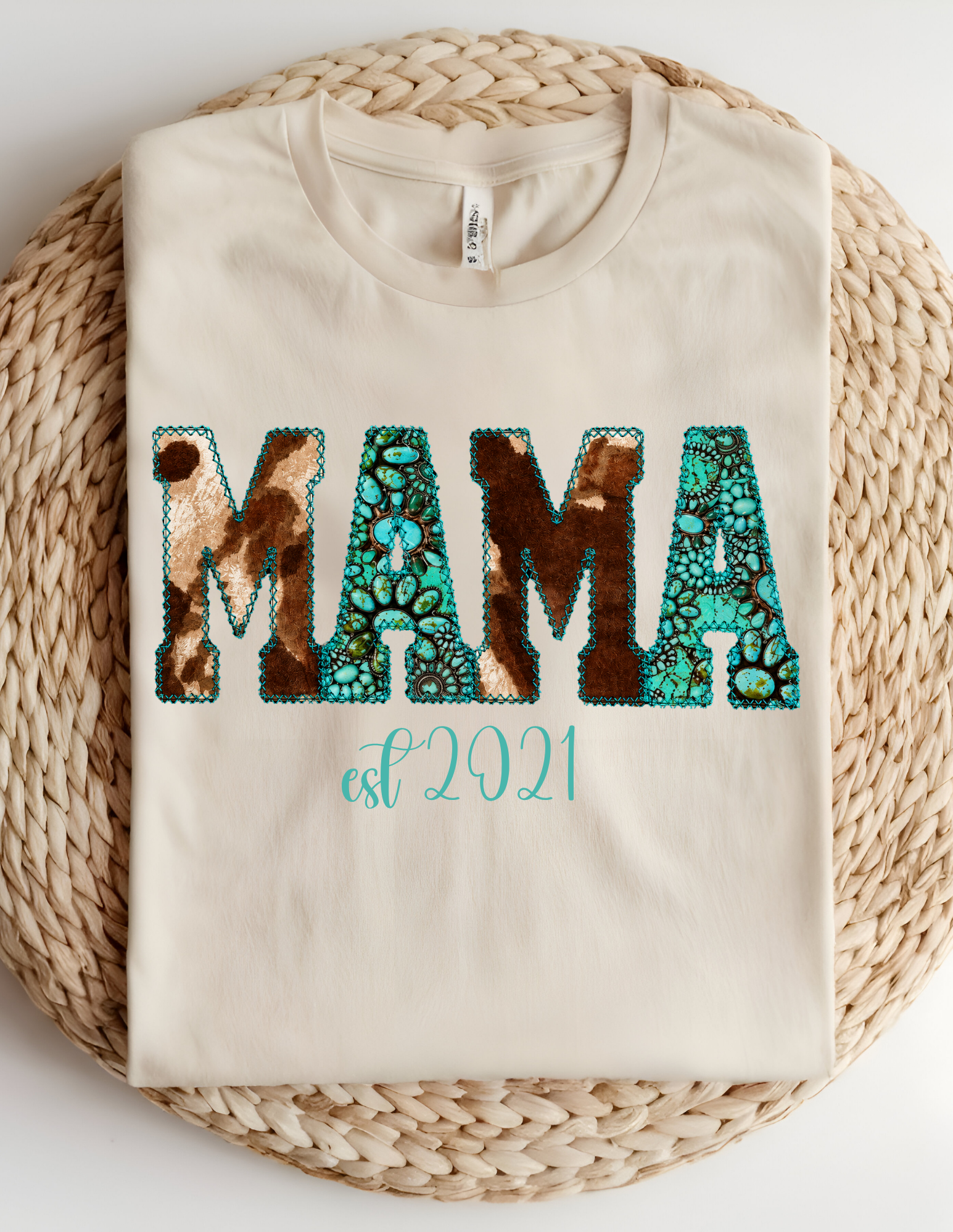 Western Turquoise Mama Tee