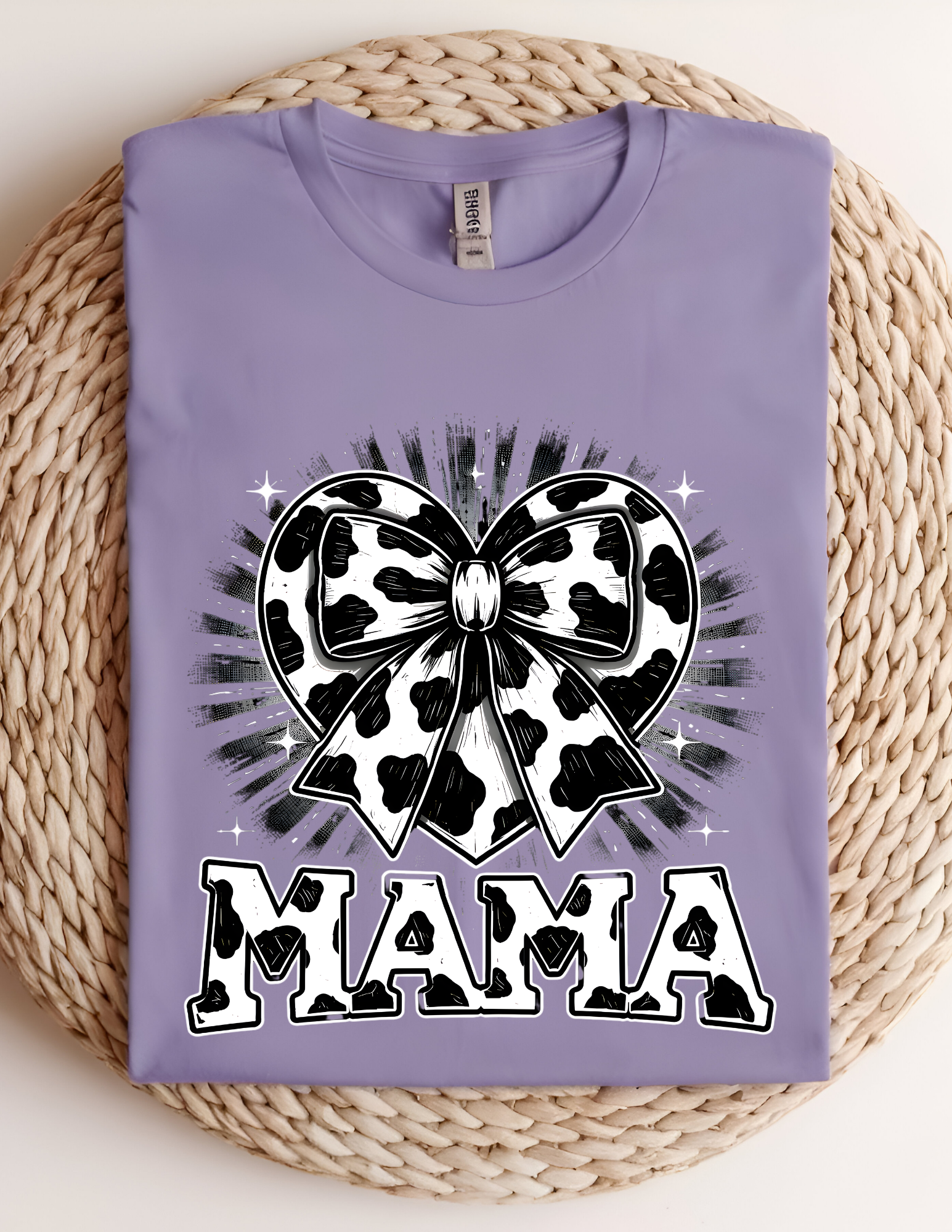Cow Print Bow “MAMA” Graphic Tee