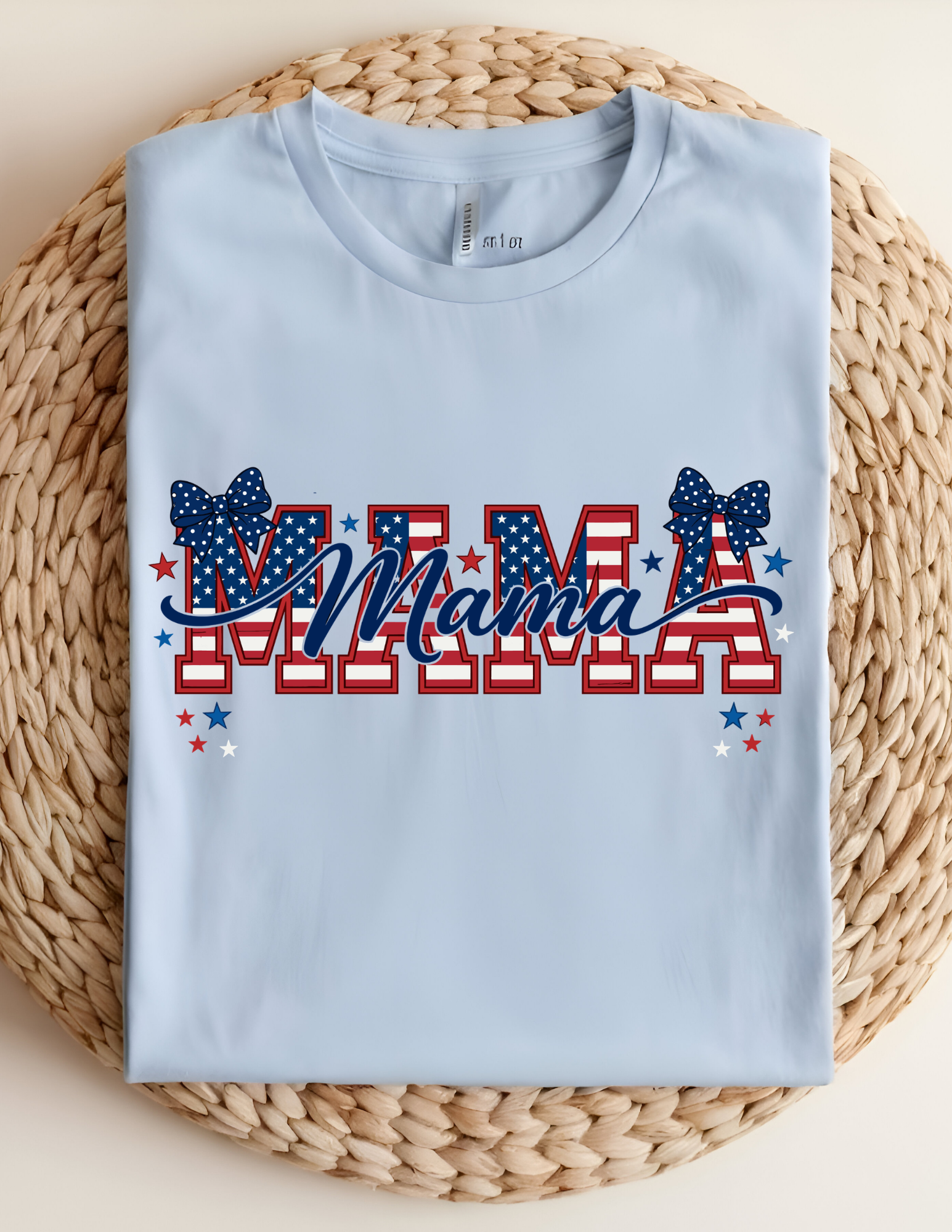 Mama Patriotic Bow Tee