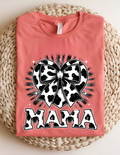 Cow Print Bow “MAMA” Graphic Tee
