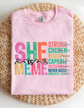 She Is Meme Inspirational Faith Tee
