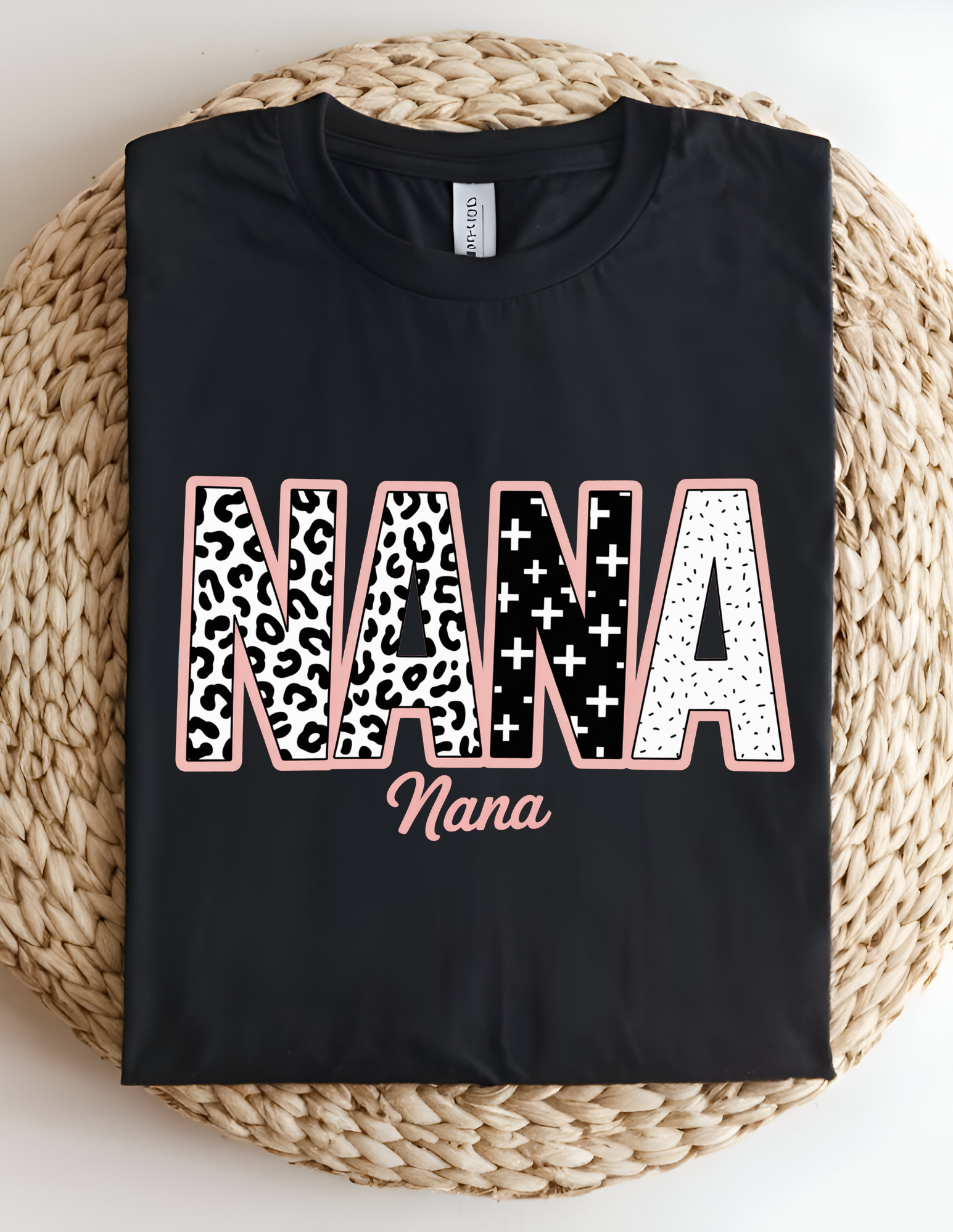 Stylish Nana Leopard & Pattern Graphic Tee
