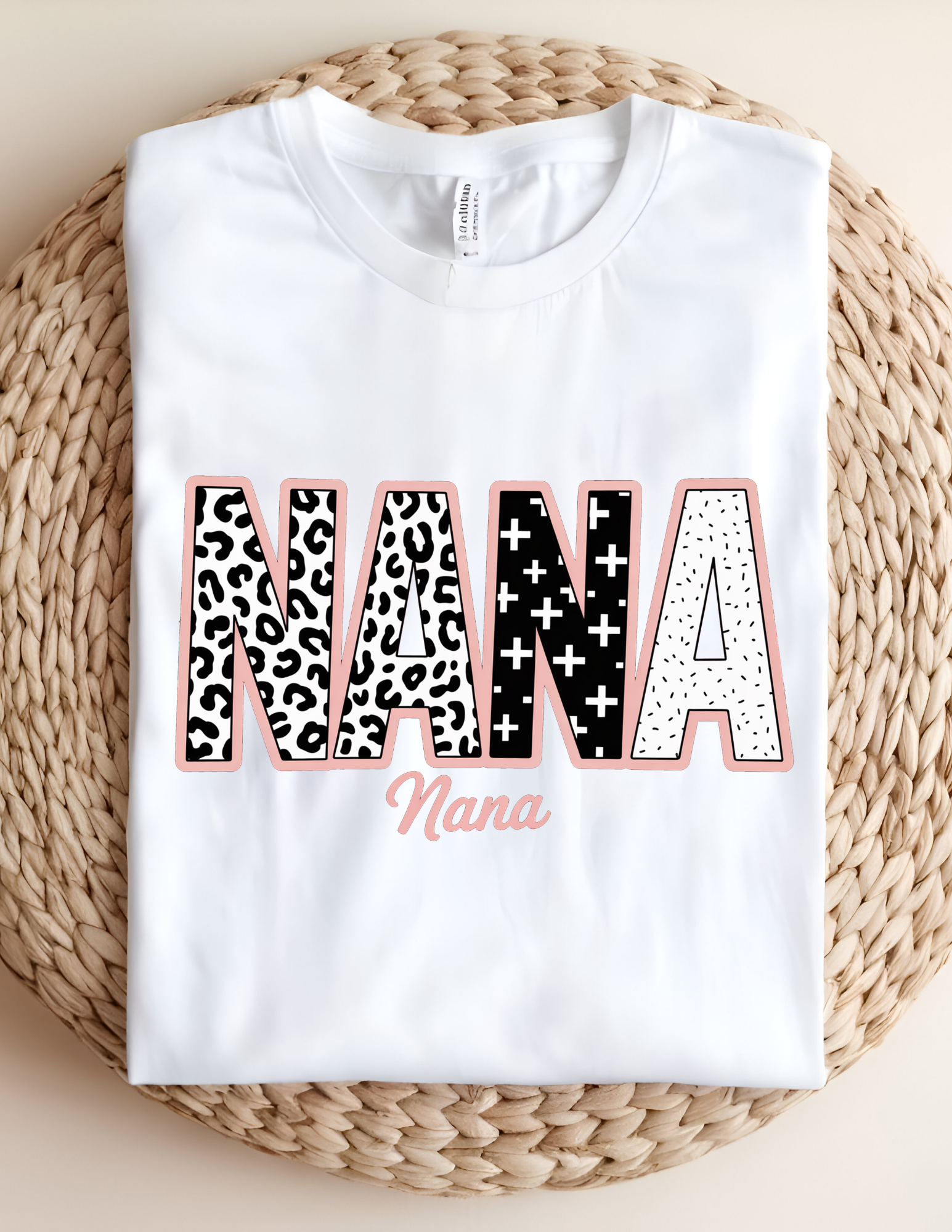 Stylish Nana Leopard & Pattern Graphic Tee