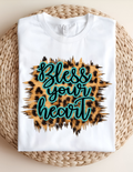 Turquoise Leopard “Bless Your Heart” Tee