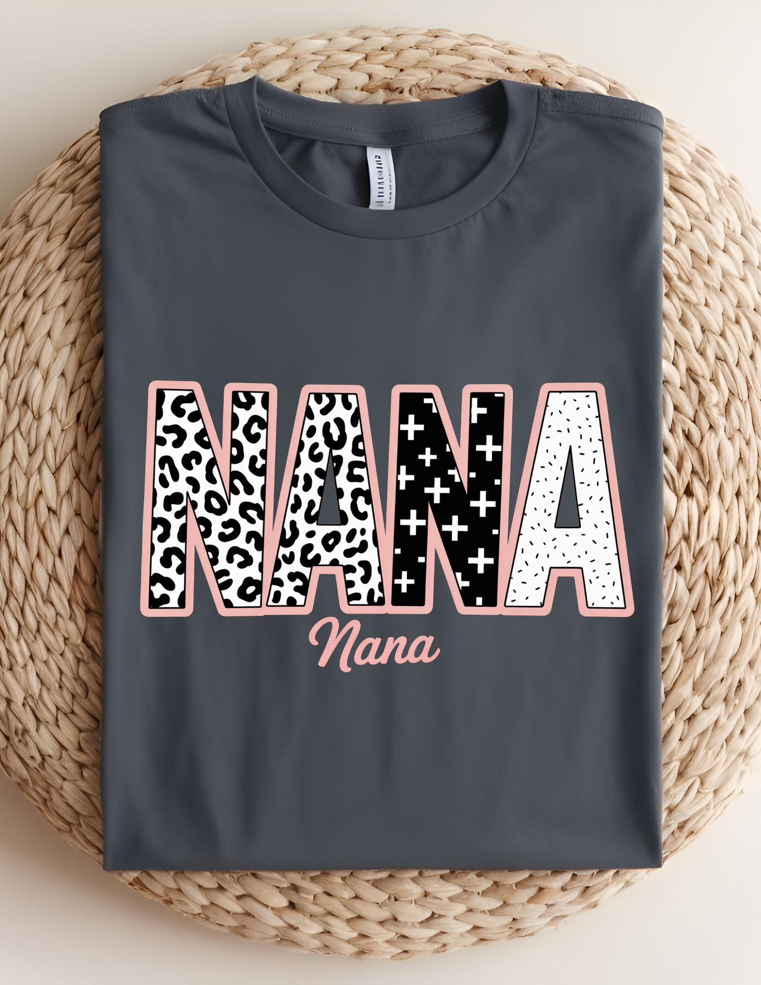 Stylish Nana Leopard & Pattern Graphic Tee