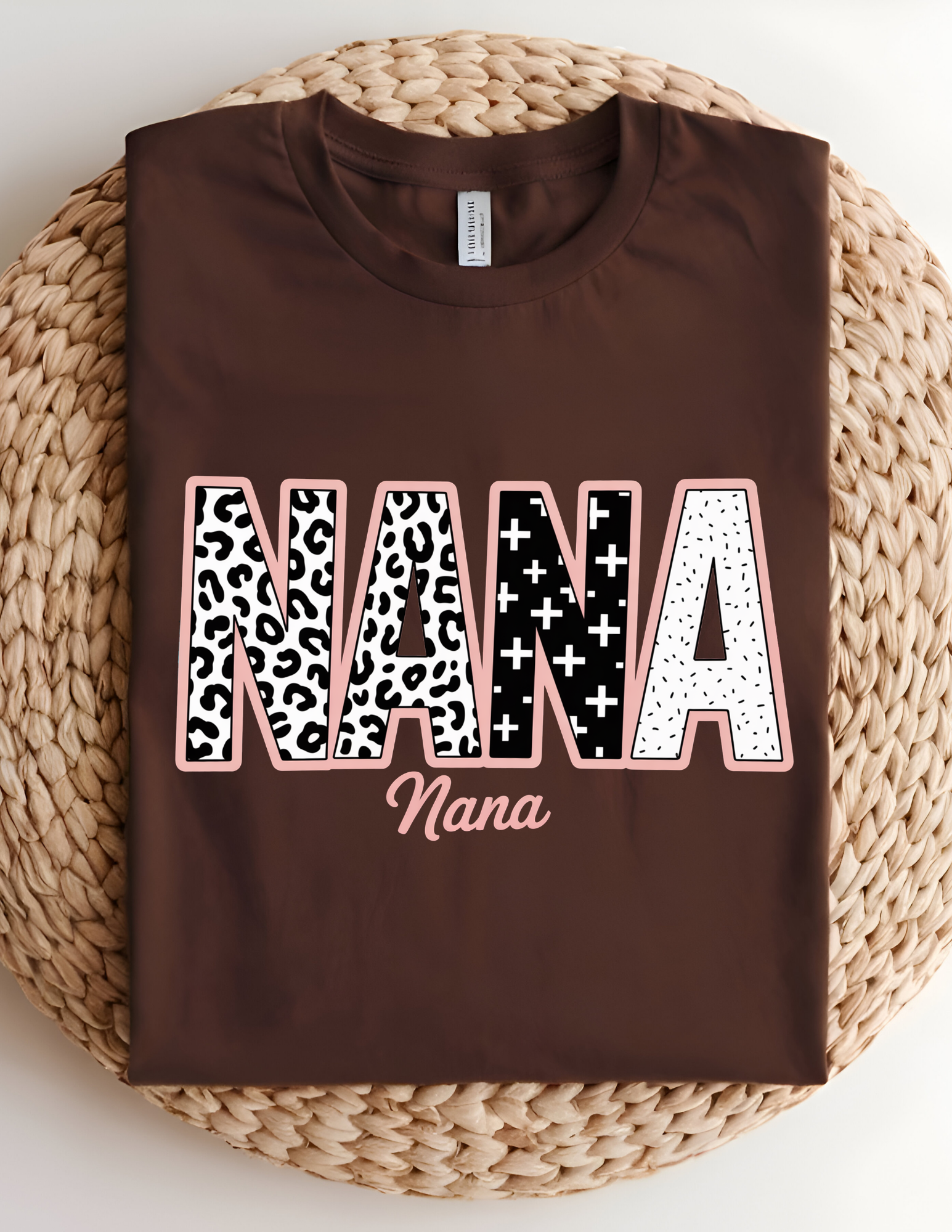 Stylish Nana Leopard & Pattern Graphic Tee