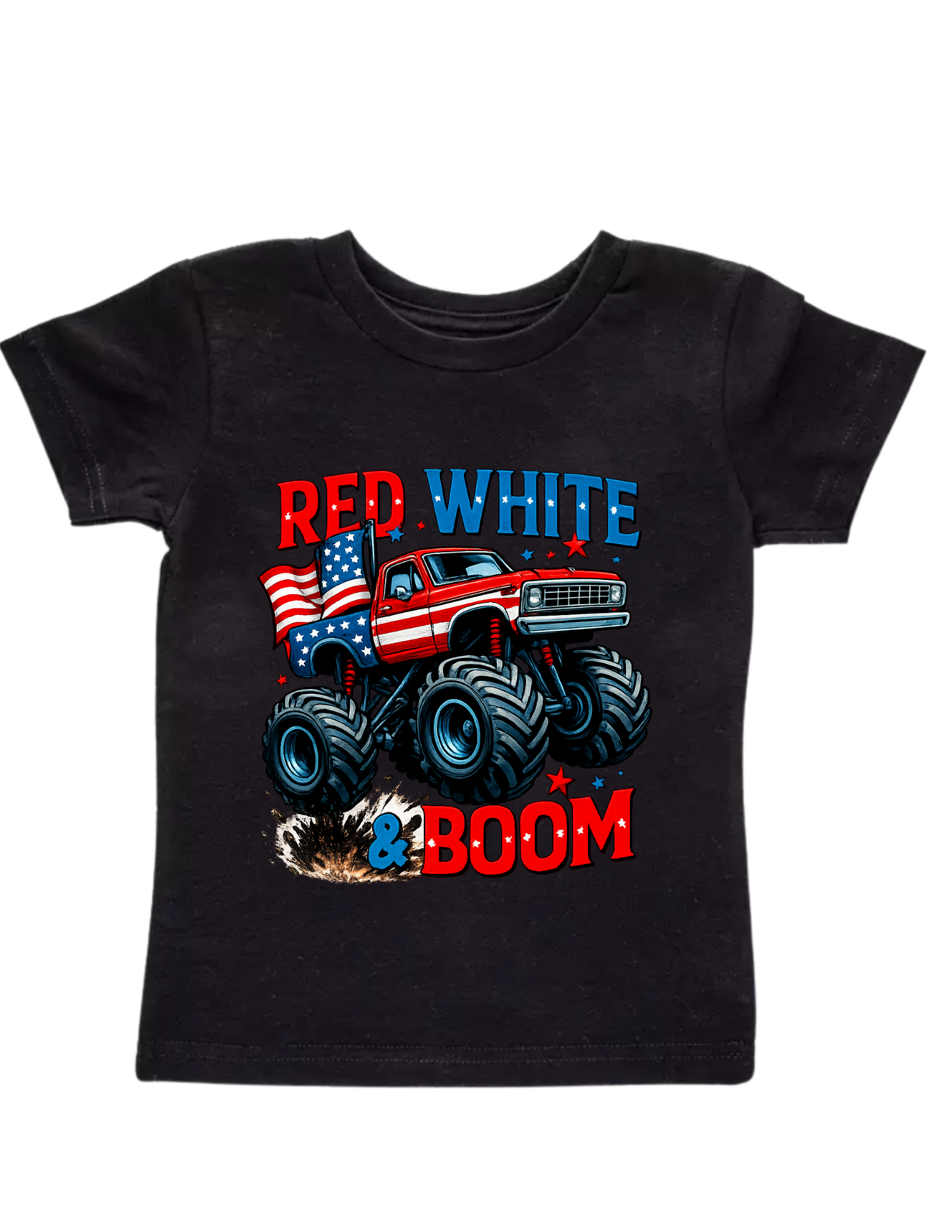 Red, White & Boom Monster Truck Tee