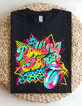 Retro Neon Rolling Stones Graphic Tee