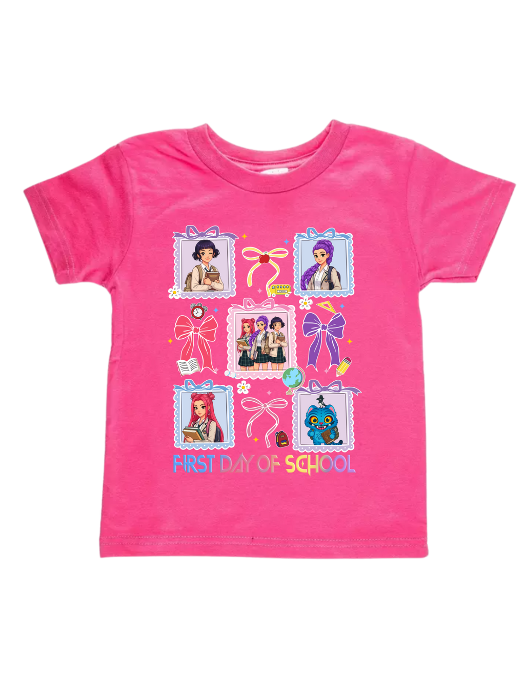 Huntrix K-Pop Demon Hunter™ First Day of School Youth Tee – Pastel Frame Edition