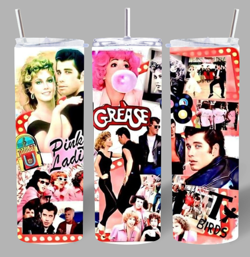 Grease-Inspired Vintage Collage Tumbler
