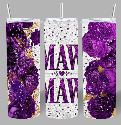 Maw Maw Purple Rose 20oz Skinny Tumbler