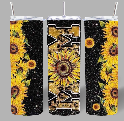 Sunflower Mama Glitter Tumbler