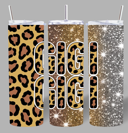 Leopard Glitter Gigi Tumbler