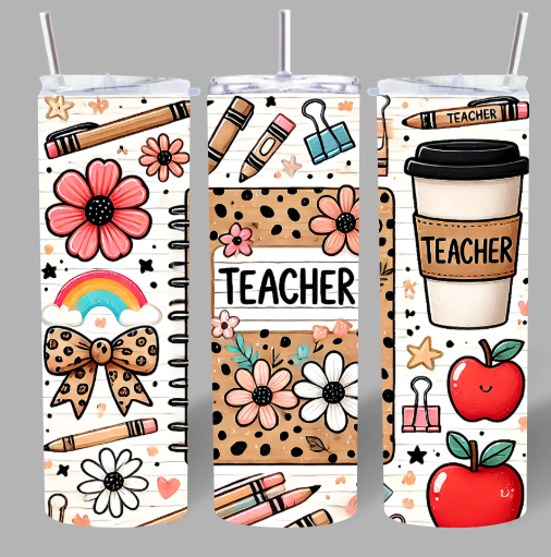 Floral Teacher Life Tumbler