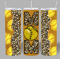 Softball Mom Leopard Print Tumbler